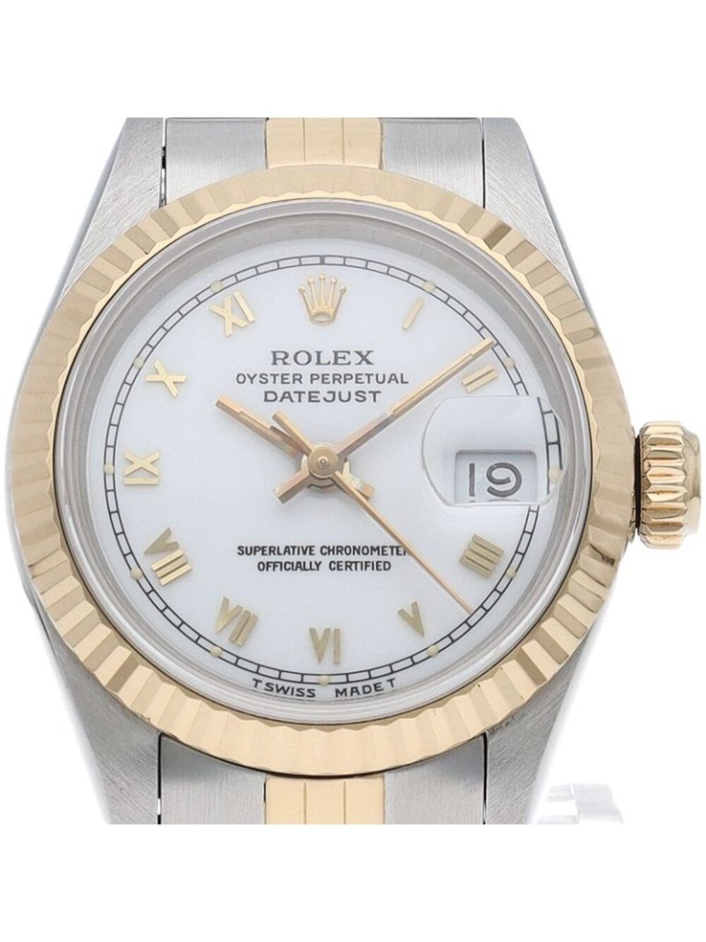 Rolex Datejust Watch 18k Yellow Gold SS White
